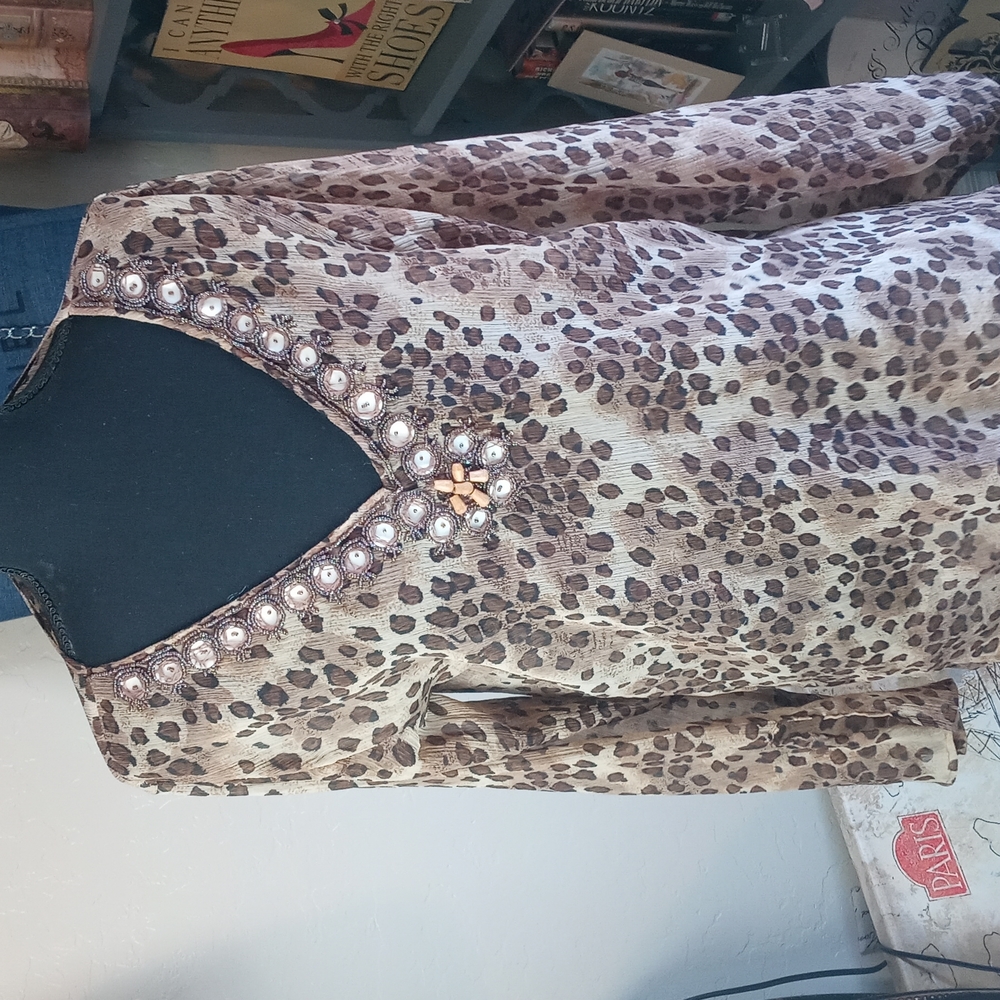 Collection XIIX Animal Print Blouse